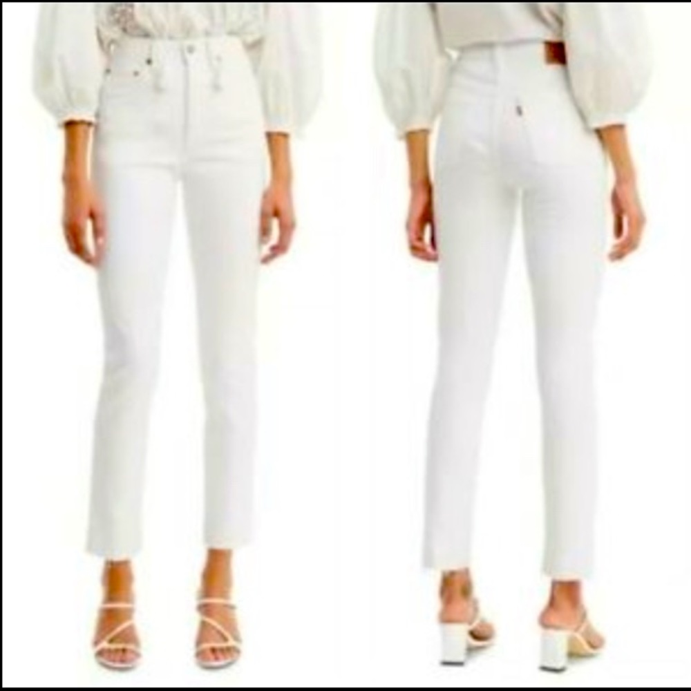 White Levi’s high waisted jeans Anthropologie